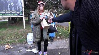Verwandlung perfekt und sofortiger harter Sex im Wagen